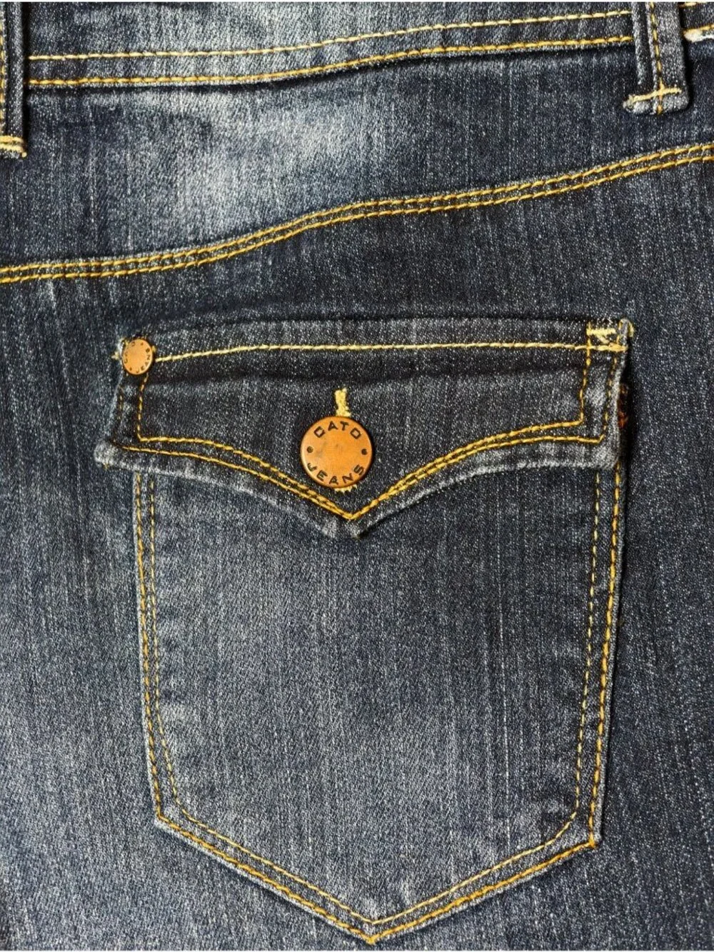 Cato Womens 16 Bermuda Jorts Shorts Rolled Mid-Rise Stretch Denim Whisk Grunge